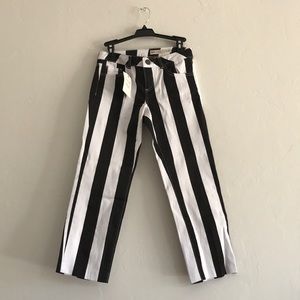 ASOS striped cropped denim jeans